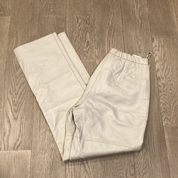 Dove Grey Vintage Leather Pants - Guillaume - Picture 8 of 10